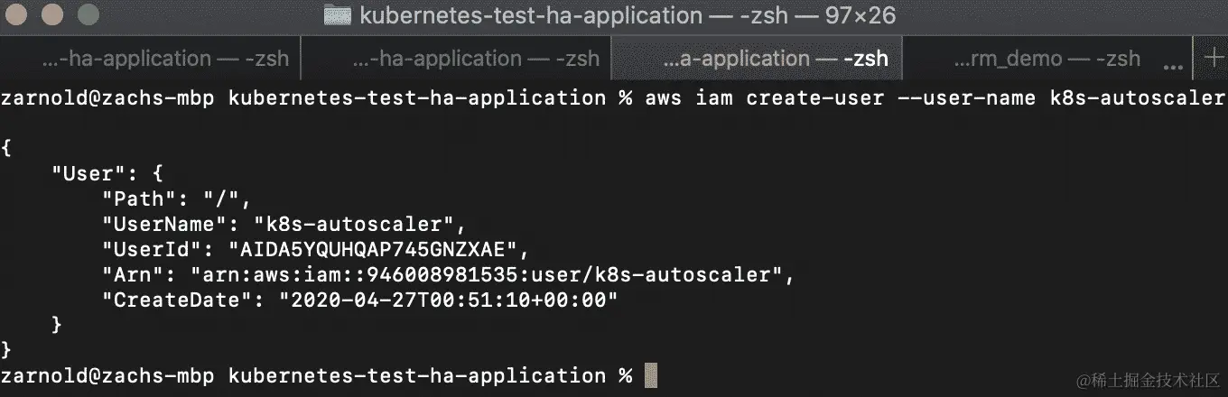 图 15.27：创建一个 IAM 用户来使用我们的策略