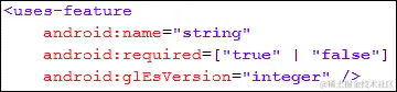 <uses-feature>和<uses-permission>标签