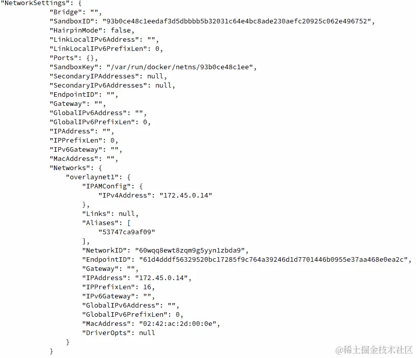 图 6.25：alpine-overlay2 容器实例的 docker inspect 输出