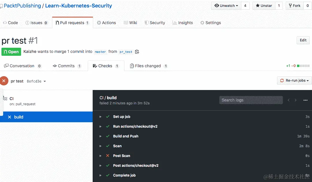 图 9.3 – GitHub 图像扫描工作流程