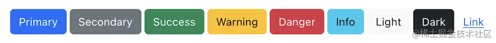 使用 React Bootstrap 创建的一串按钮。