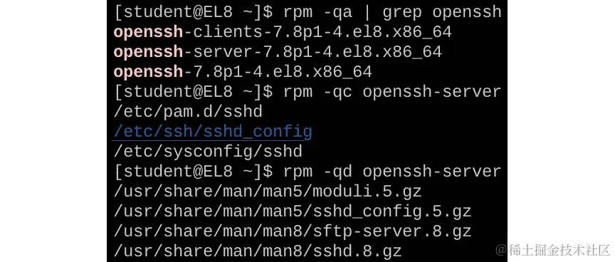 有关已安装 SSH 服务器软件包的信息。