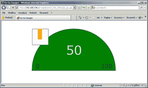在 Internet Explorer 8 中实现仪表