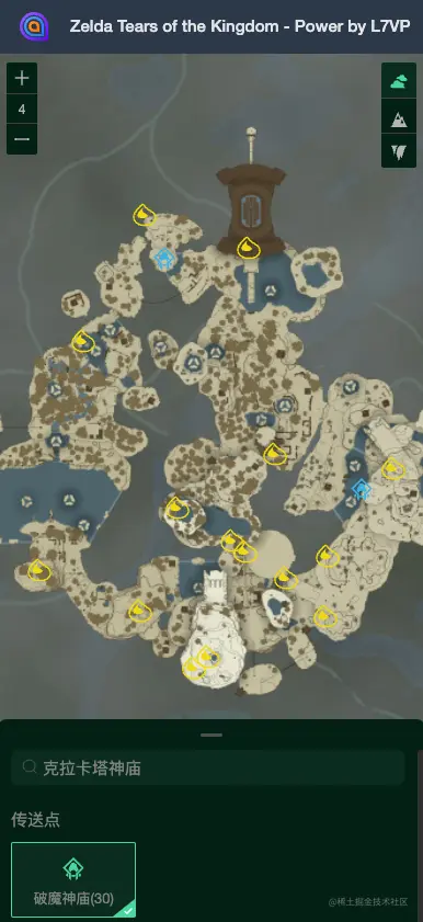 神庙、呀哈哈天空位置标记