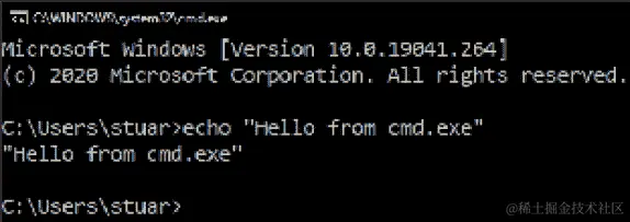 图 3.1 - 显示 cmd.exe 用户体验的屏幕截图