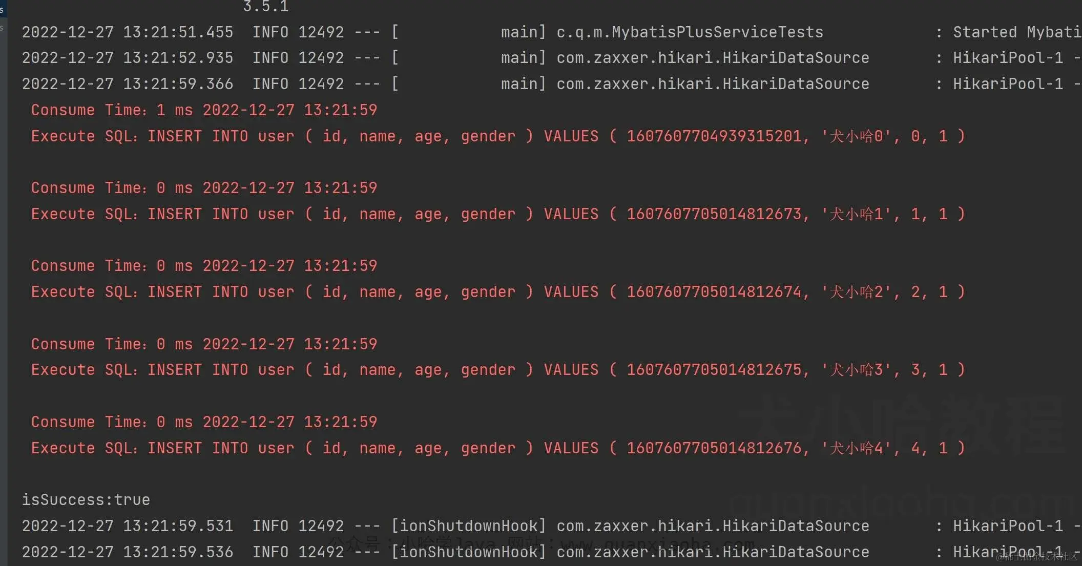 批量插入输入 SQL 打印