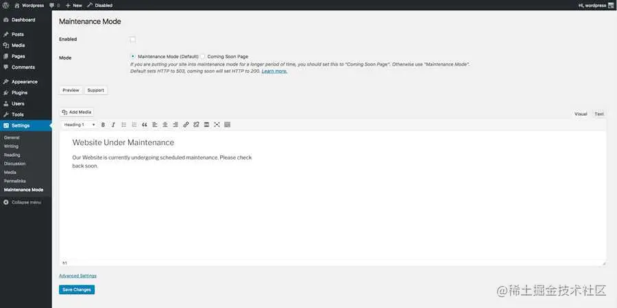 Maintenance Mode WordPress Plugin