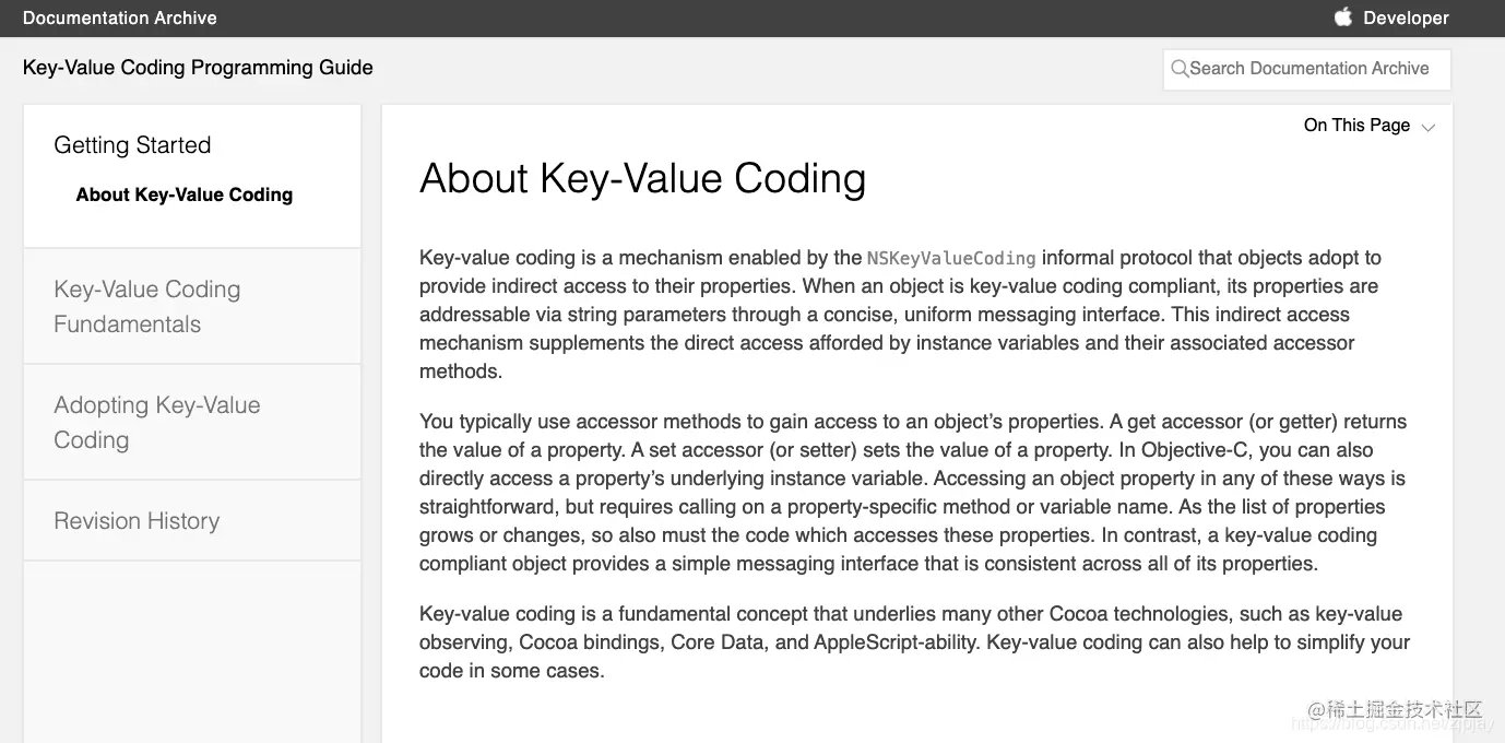 Key-Value Coding Programming Guide