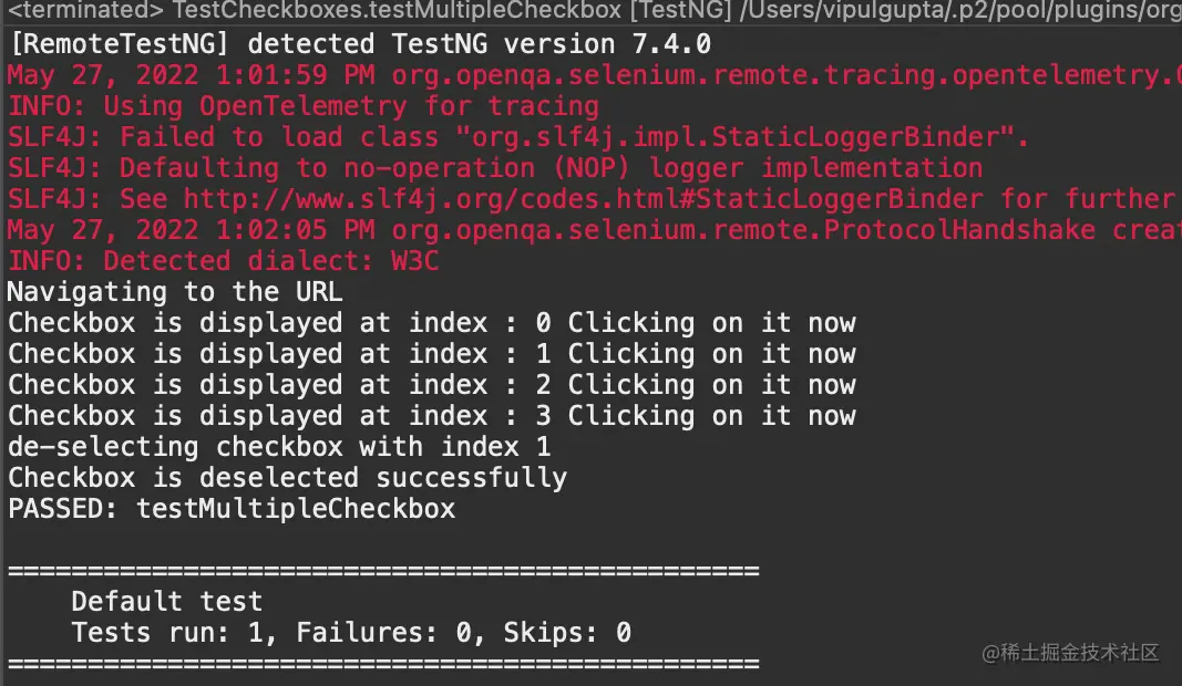 testMultipleCheckbox