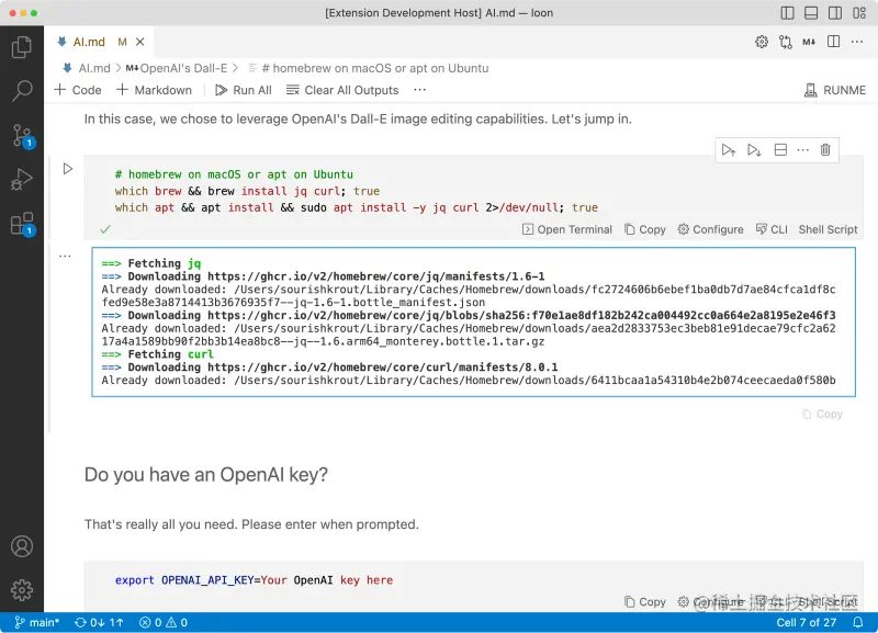 Runme notebook for AI image editing