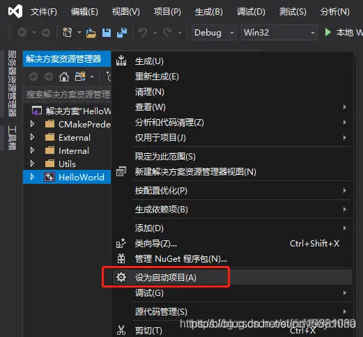设为启动项目