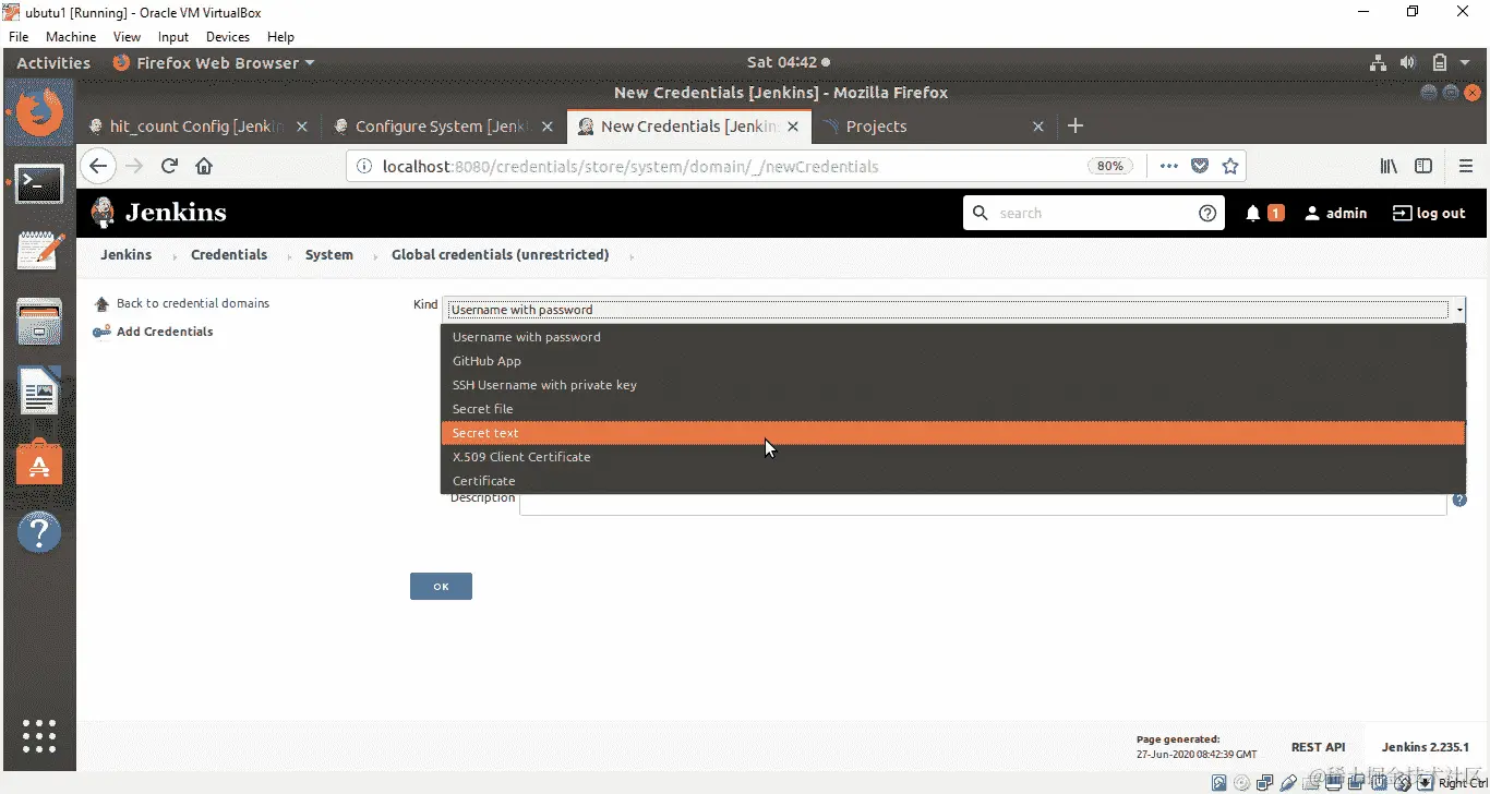 图 8.52：选择类型为秘密文本