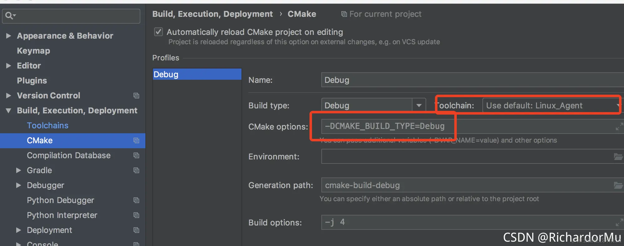 设置cmake