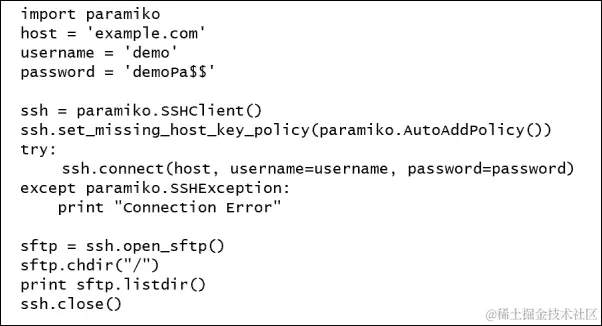 使用 paramiko 进行 SFTP