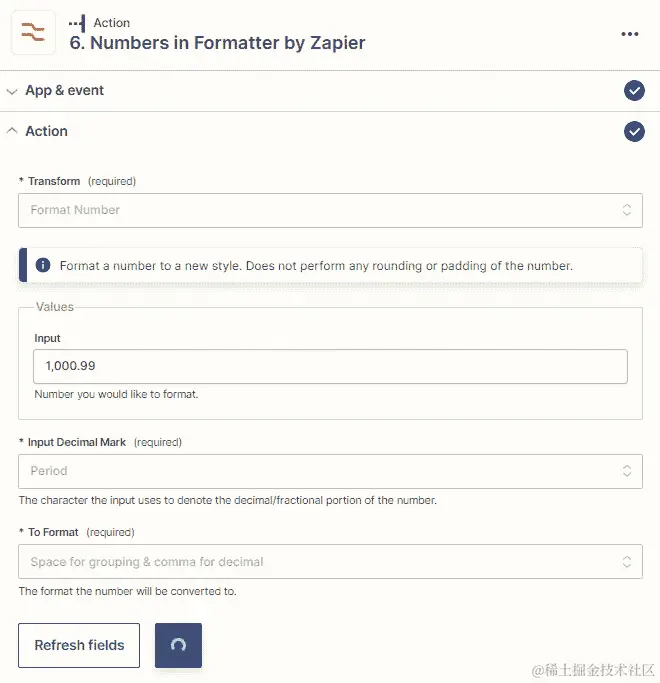 图 15.1 – 使用 Formatter by Zapier Numbers 动作事件格式化数字的概述