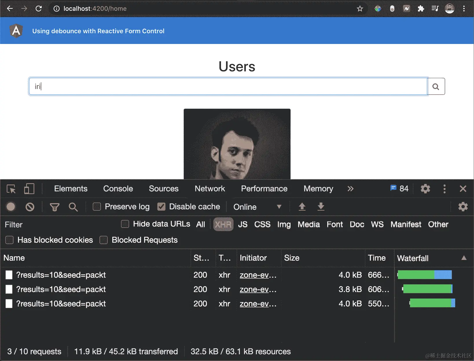 图 8.24 - 在输入时发送的多个 HTTP 调用