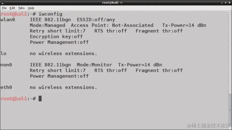 配置无线适配器为监视模式