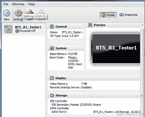 为 BackTrack 准备虚拟客户机