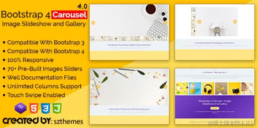 Bootstrap 4 Carousel - Bootstrap Slider HTML  Code