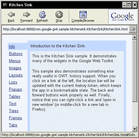 Time for Action—Getting into KitchenSink