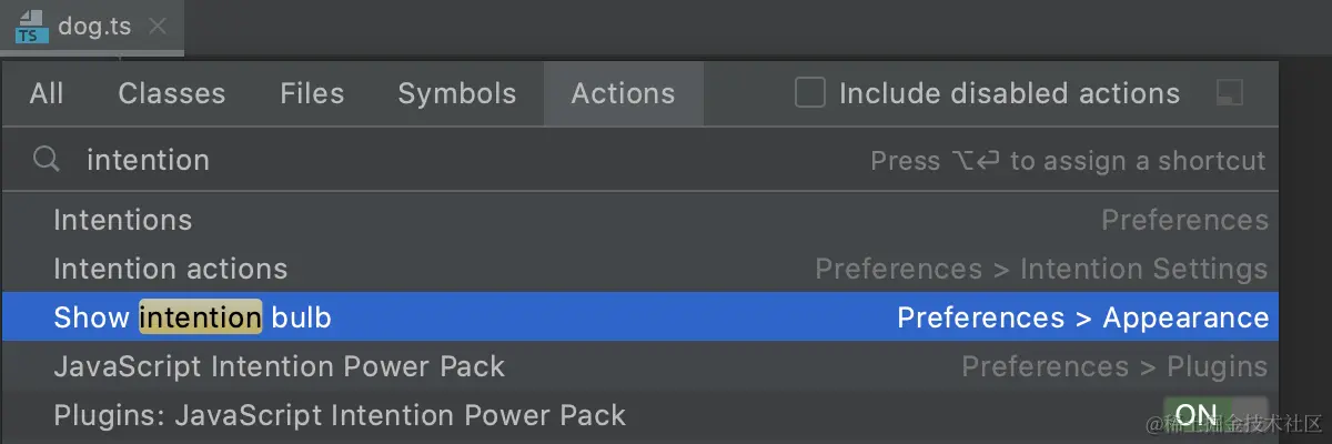 Find an action that toggles WebStorm settings and open the corresponding page in the Settings/Preferences dialog.