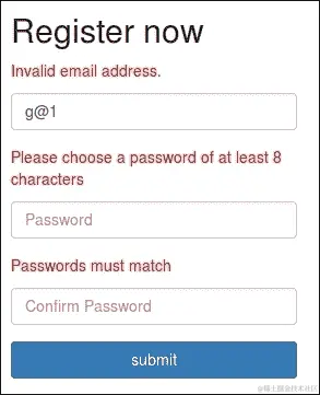 测试最终的注册表单