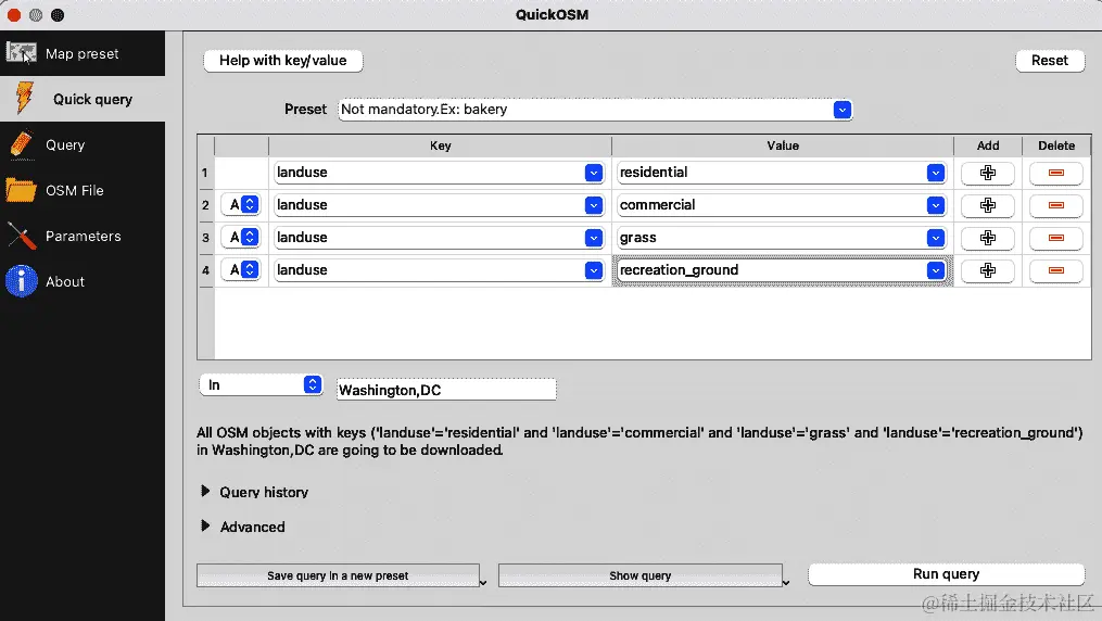 在 QGIS 中集成 OSM key:value 对