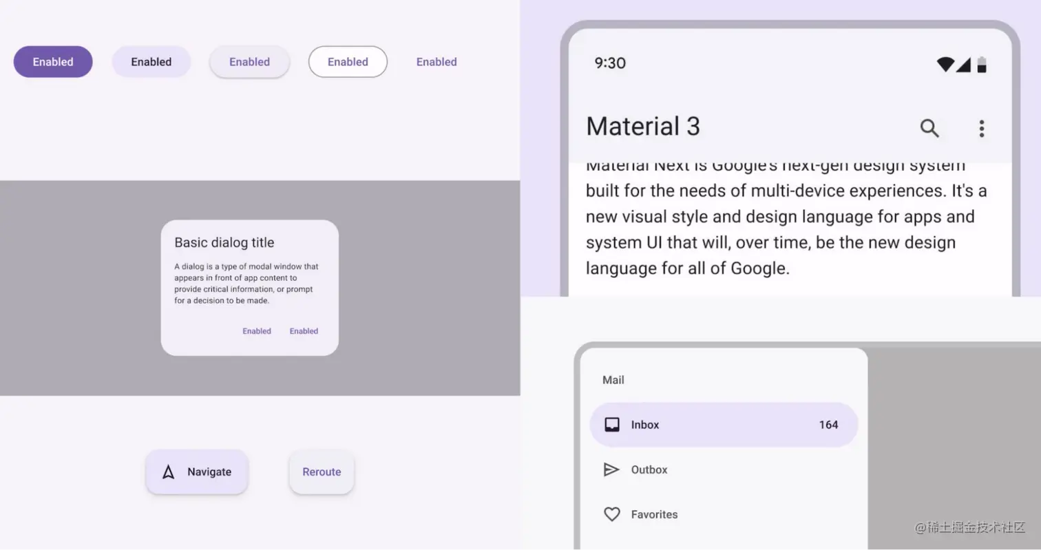 △ Material 3 中更新的组件