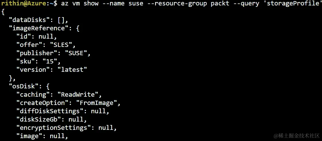查看 SUSE 虚拟机存储配置文件的命令
