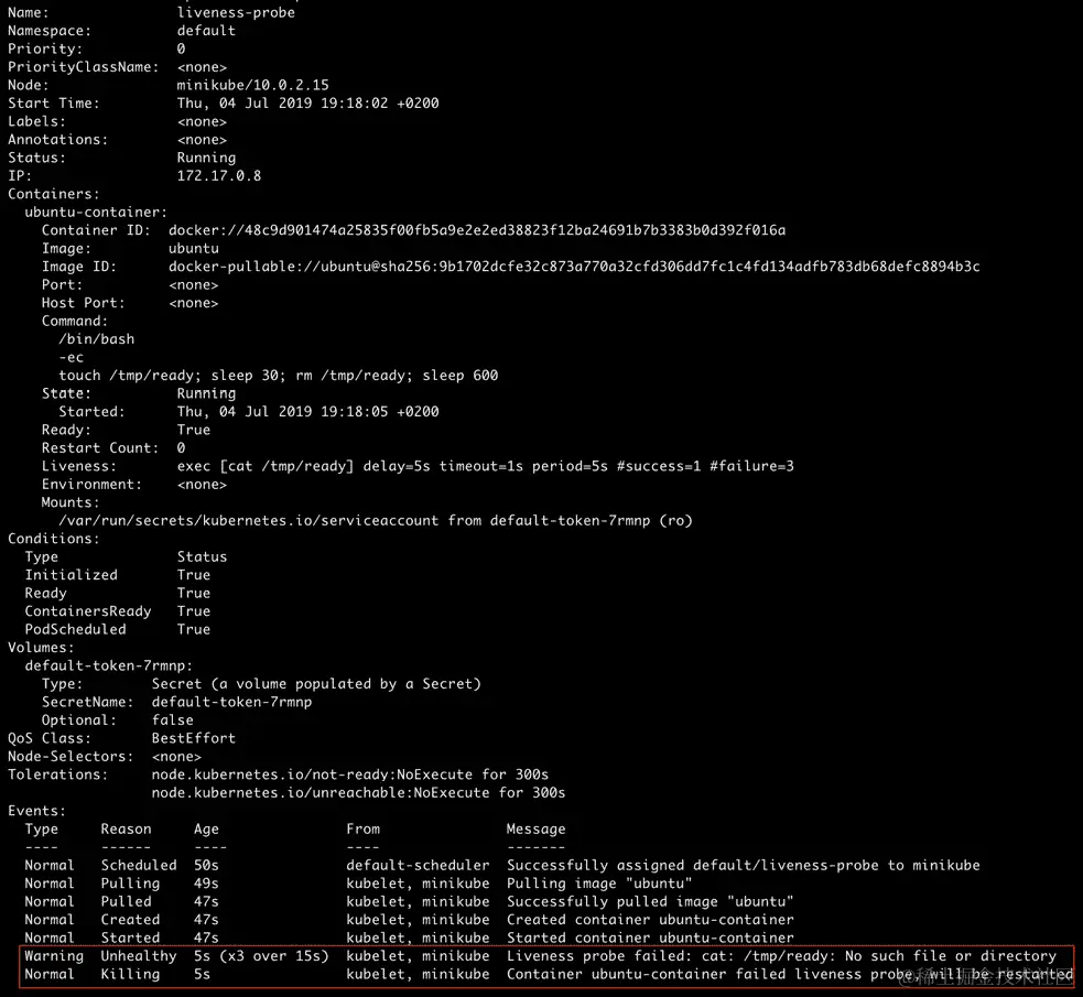 图 5.13：描述活跃探针：三次失败后