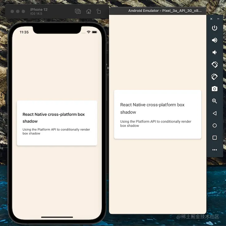 Using The Platform API To Render Shadow Box In Both iOS And Android