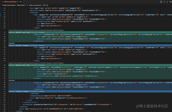 Storyboard VS Code Merge Error Code