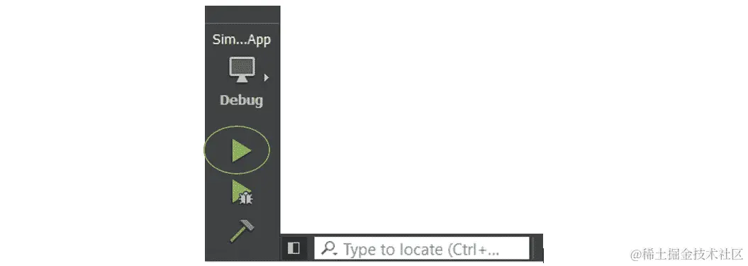 图 4.7 – Qt Creator 中的构建和运行选项