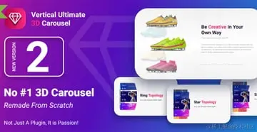 Vertical Ultimate 3D Carousel HTML Slider