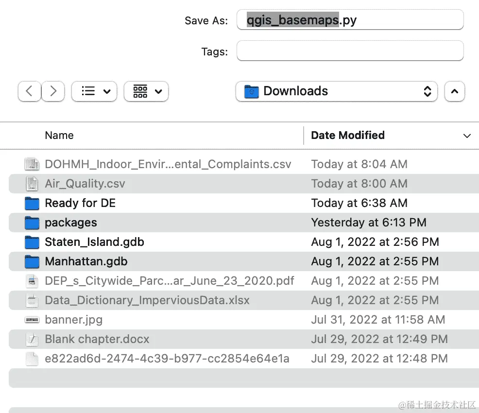 将 Python 脚本保存到您的下载文件夹