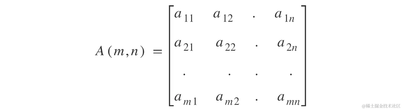 图 6.1：一个简单的 m×n 矩阵，其中 m 行 n 列