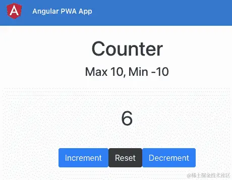 图 13.1 - angular-pwa-app 在 http://localhost:4200 上运行