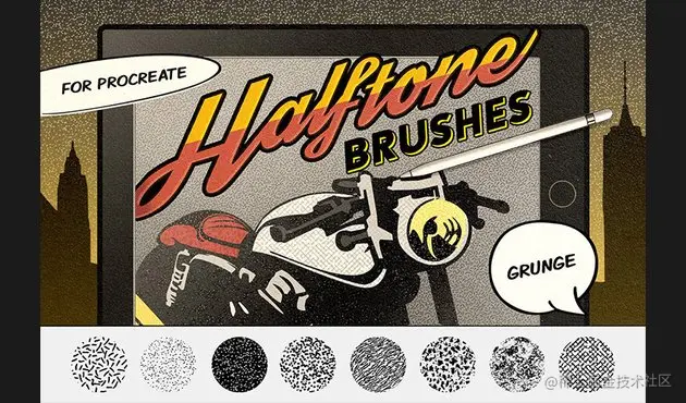 Vintage Comics Grunge Procreate Brushes