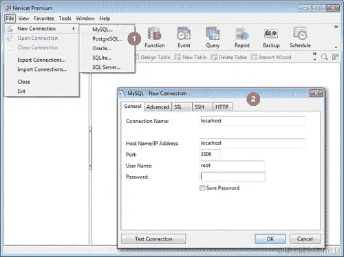 建立到数据库的连接