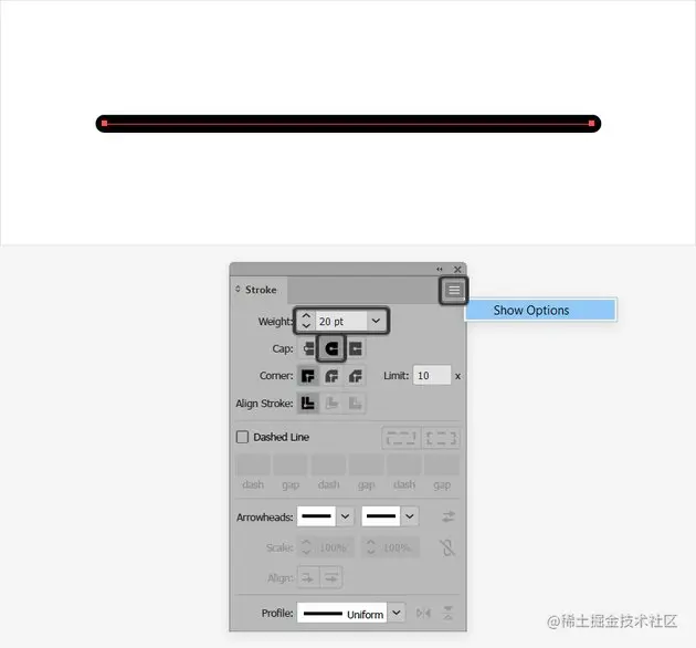 stroke panel dotted stroke Illustrator tutorial
