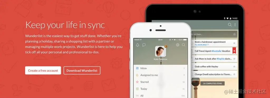 Wunderlist home page