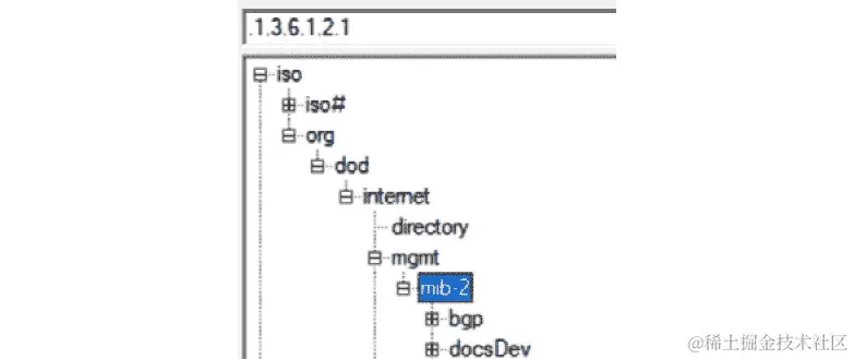 图 12.2 - SNMP OID 树，显示 mib-2