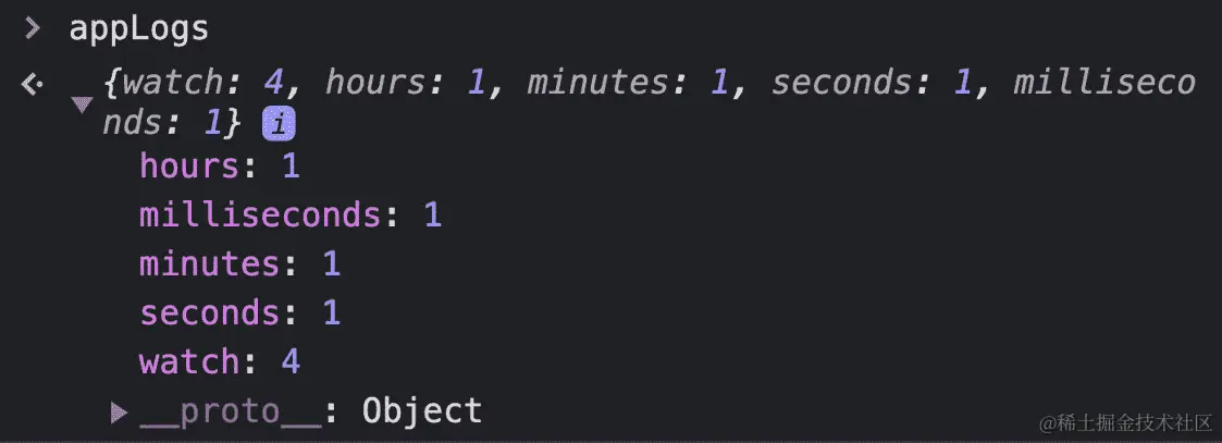 图 12.13 - 在 WatchComponent 中使用 runOutsideAngular()后的 appLogs 对象