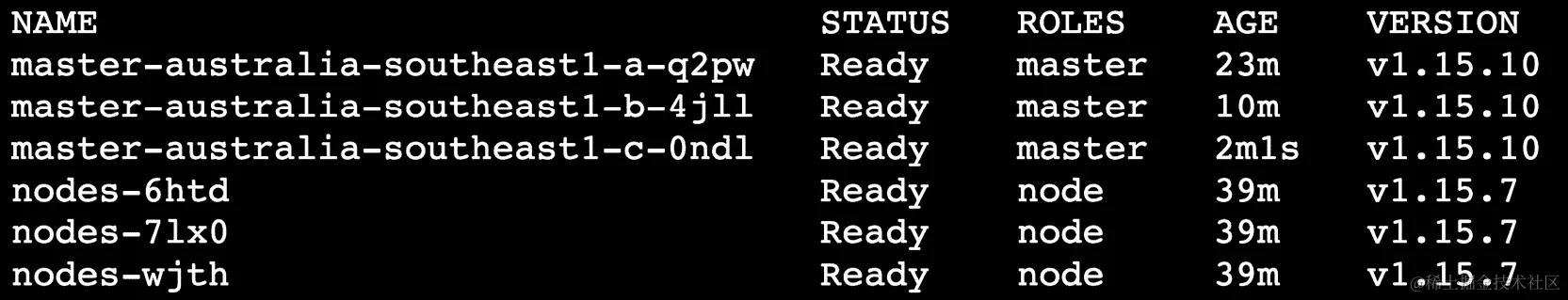 图 18.25：检查所有主节点上 Kubernetes 的版本