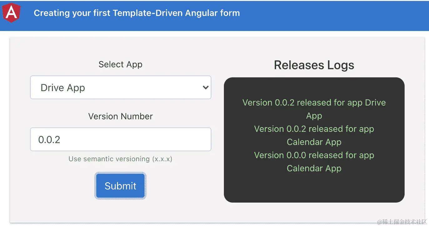 图 8.2 - 模板驱动表单应用程序最终输出