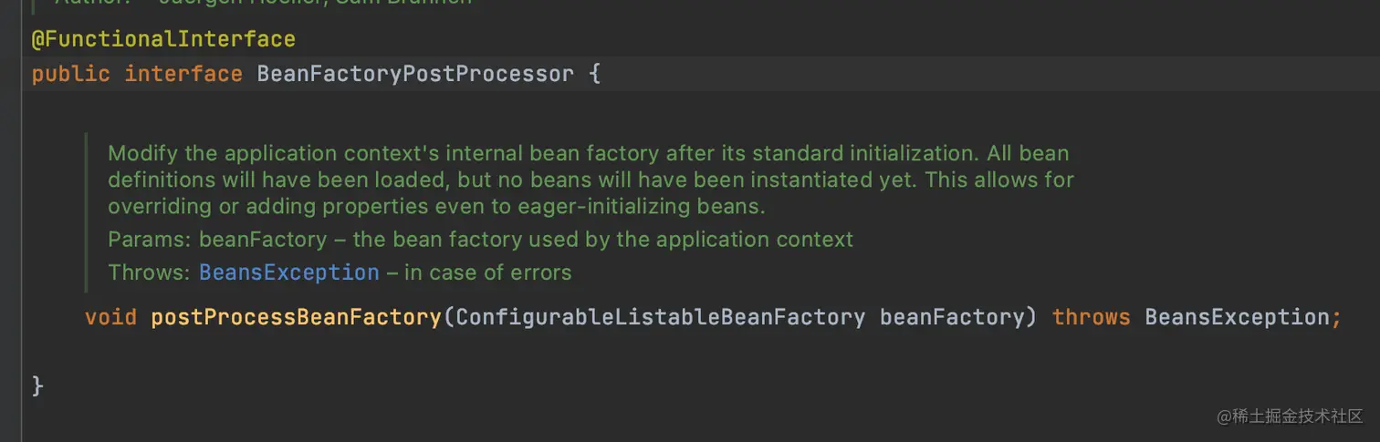 BeanFactoryPostProcessor