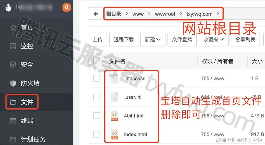宝塔面板网站根目录