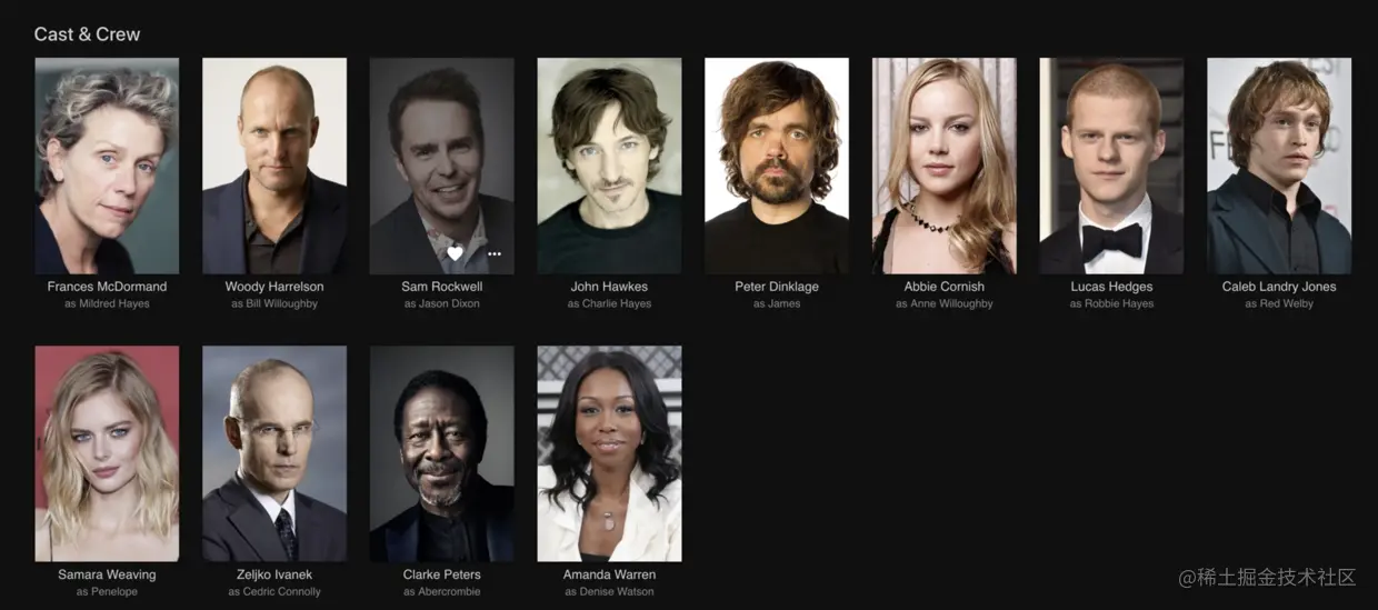 《三块广告牌》的演员表