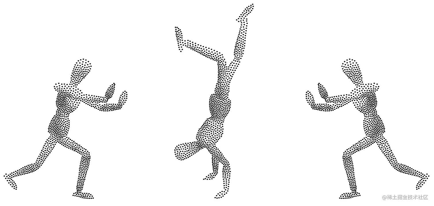 Artist’s posable figures with approximately 1000 stipples each