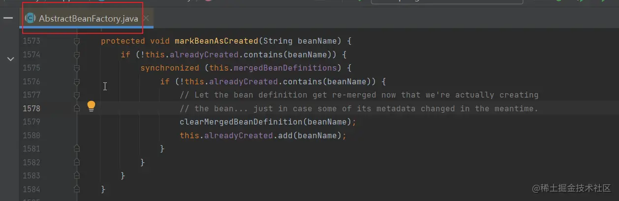 markBeanAsCreated方法